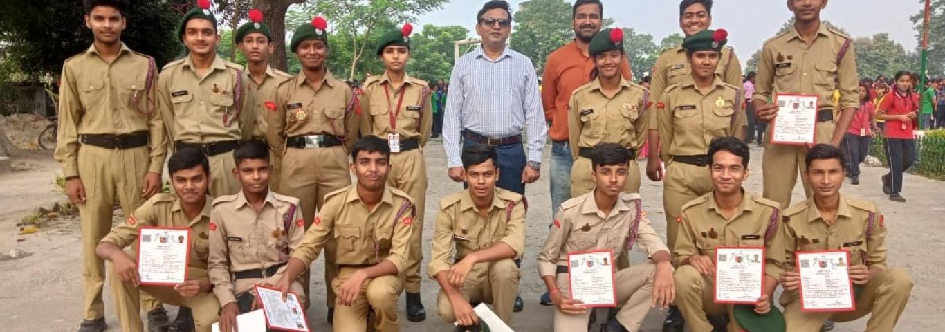 NCC 'A' certificate holder students with hon'ble Principal sir